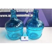 2 glazen siervazen, blauw, h plm 42cm, diam plm 27cm